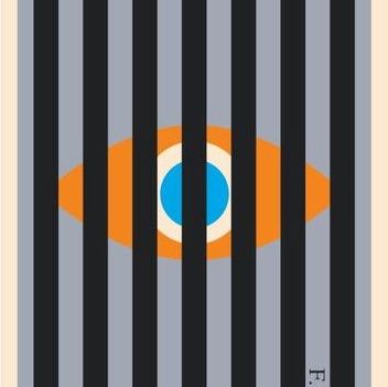 Image of eyes from cover of novel The Trial by Franz Kafka